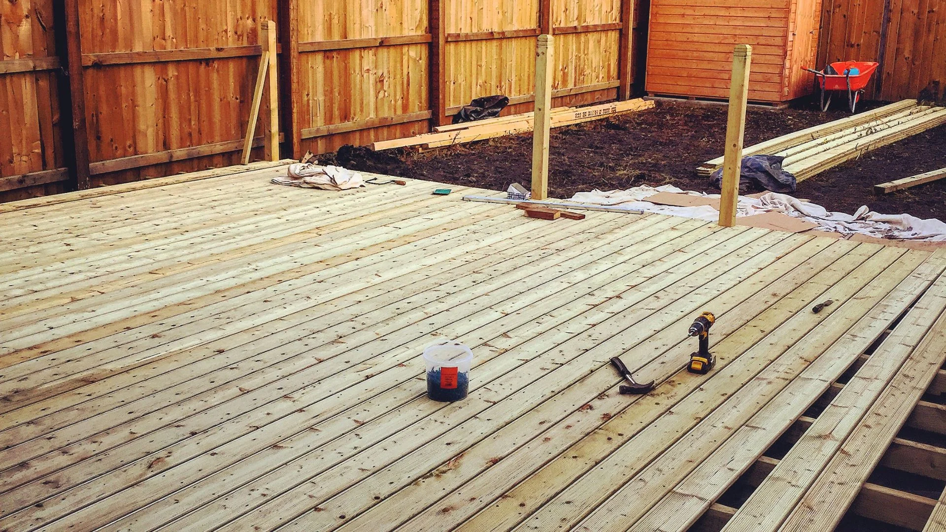 Completed TimberTech deck installation on a backyard in San Antonio, TX