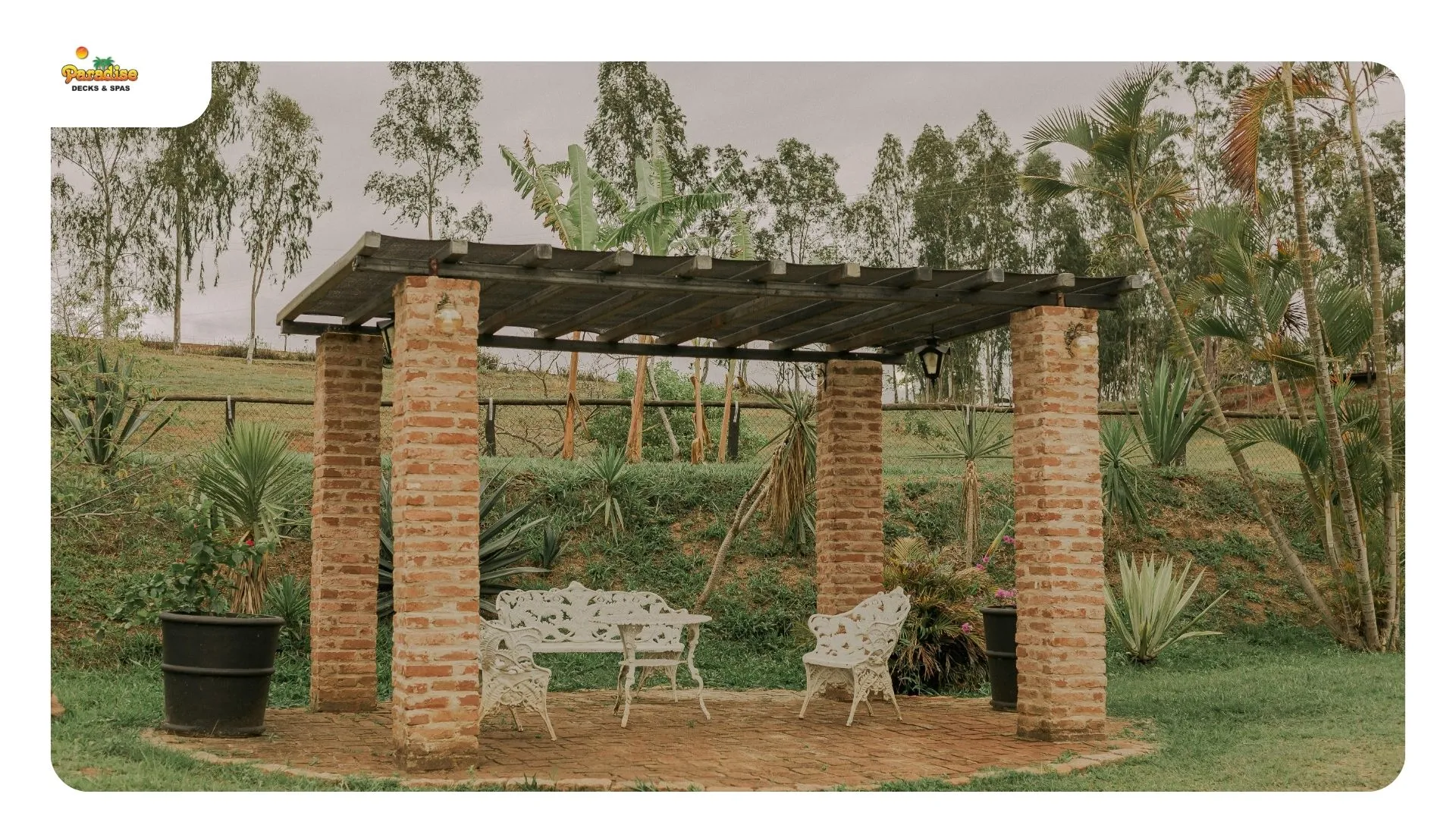 Open-slat pergola and solid patio cover shown side by side on a San Antonio, TX outdoor living project