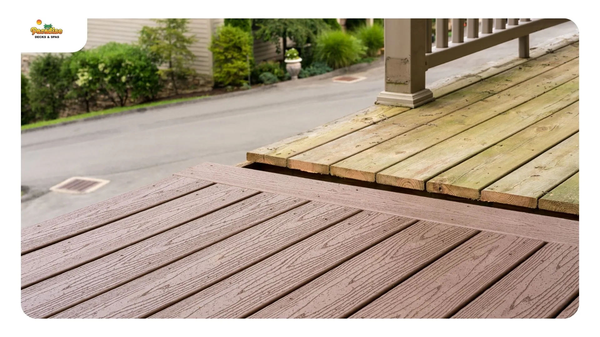 Deck demolition with decking stripped back to the joists on a San Antonio deck
