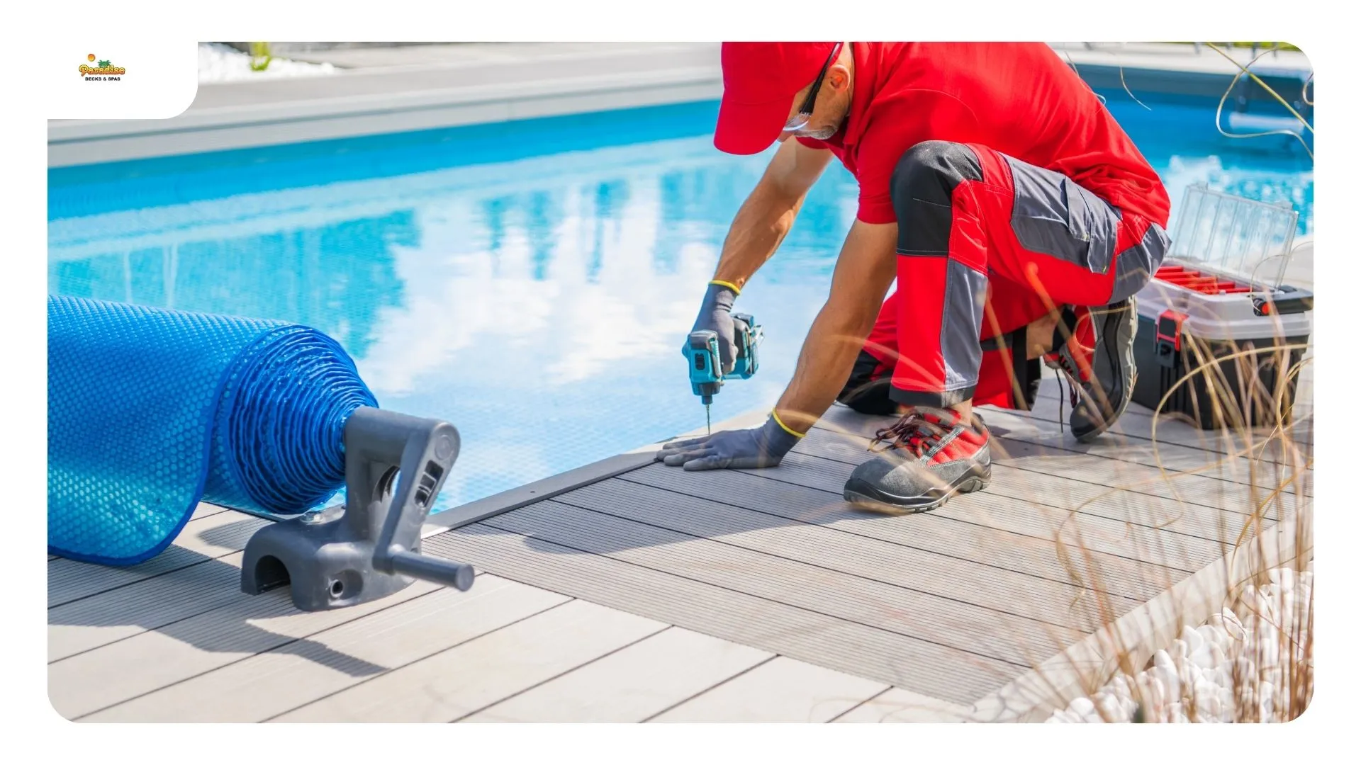 Cool deck surface options compared: travertine, broom finished concrete and pavers in San Antonio